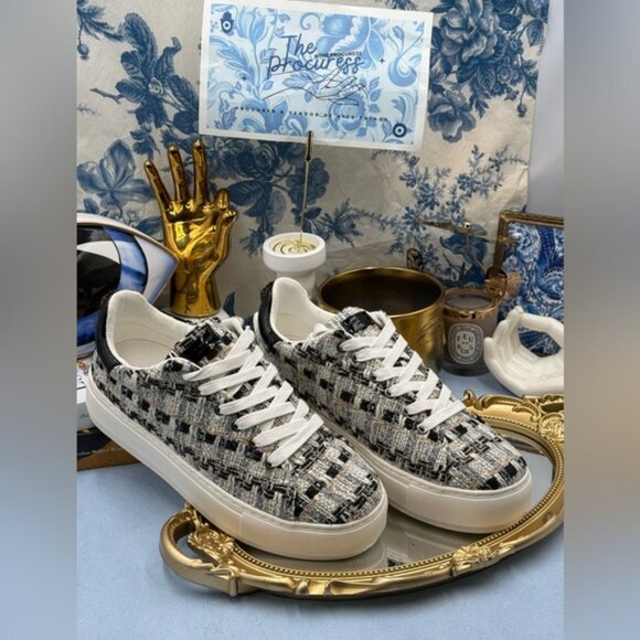 🆕 KURT GEIGER LONDON 🧿 NWOB Laney Tweed Eagle Low Top Sneakers, Sz EU40 US 9 - Picture 5 of 12